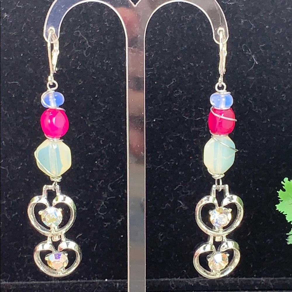 ⭐️Adorned Crown assemblage rhinestone gemstone trio mix earrings